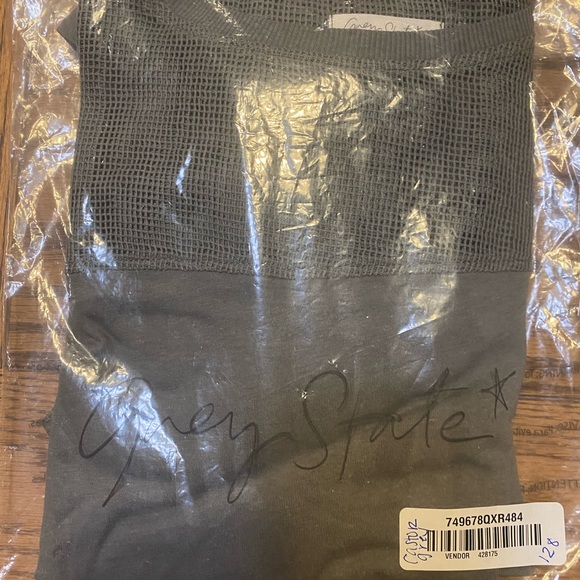 NWT Grey State Womens Rachel Dress Drk Sage Mesh Crew Neck, Short Sleeve Belted - Picture 8 of 9